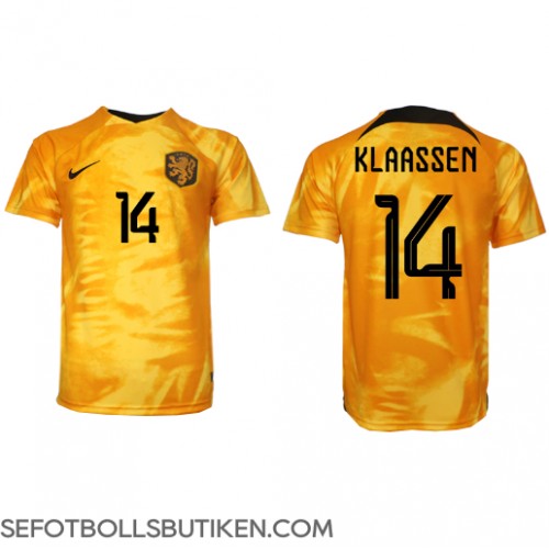 Nederländerna Davy Klaassen #14 Replika Hemma matchkläder VM 2022 Korta ärmar